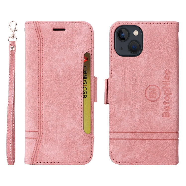 For iPhone 14 BETOPNICE Dual-side Buckle Leather Phone Case(Pink) - HoMEdemic™ 