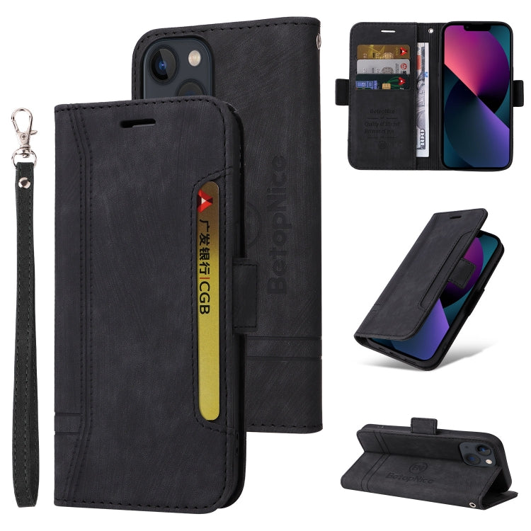 For iPhone 14 BETOPNICE Dual-side Buckle Leather Phone Case(Black) - HoMEdemic™ 