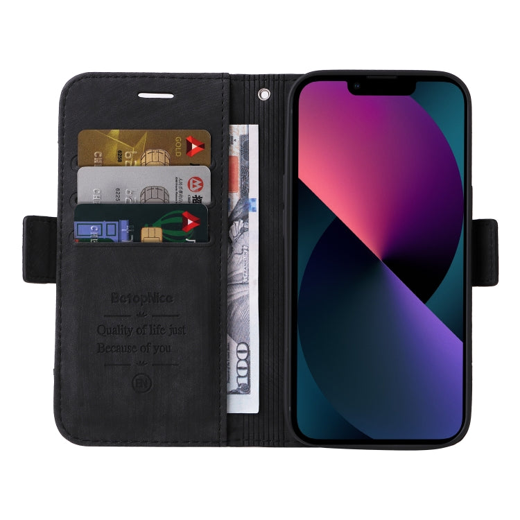 For iPhone 14 BETOPNICE Dual-side Buckle Leather Phone Case(Black) - HoMEdemic™ 