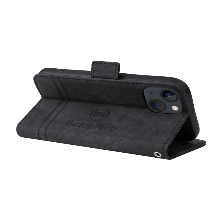 For iPhone 14 BETOPNICE Dual-side Buckle Leather Phone Case(Black) - HoMEdemic™ 