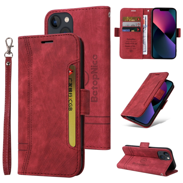 For iPhone 14 BETOPNICE Dual-side Buckle Leather Phone Case(Red) - HoMEdemic™ 