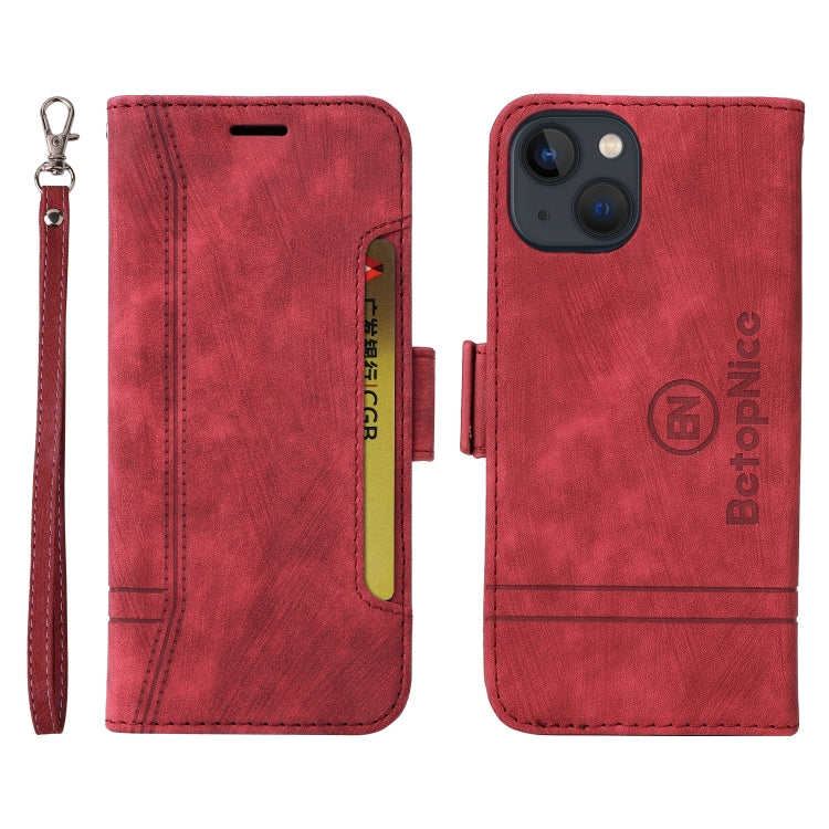 For iPhone 14 BETOPNICE Dual-side Buckle Leather Phone Case(Red) - HoMEdemic™ 