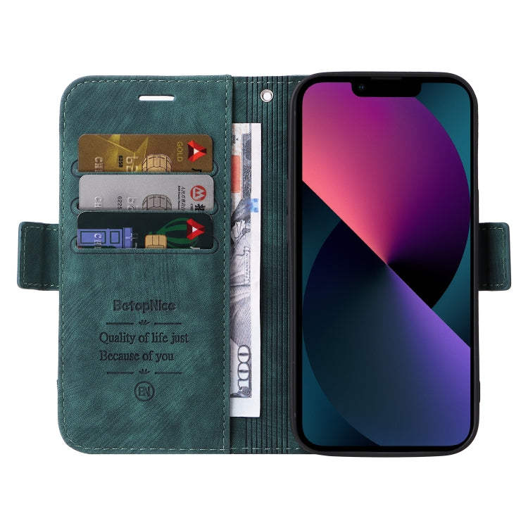 For iPhone 14 BETOPNICE Dual-side Buckle Leather Phone Case(Green) - HoMEdemic™ 