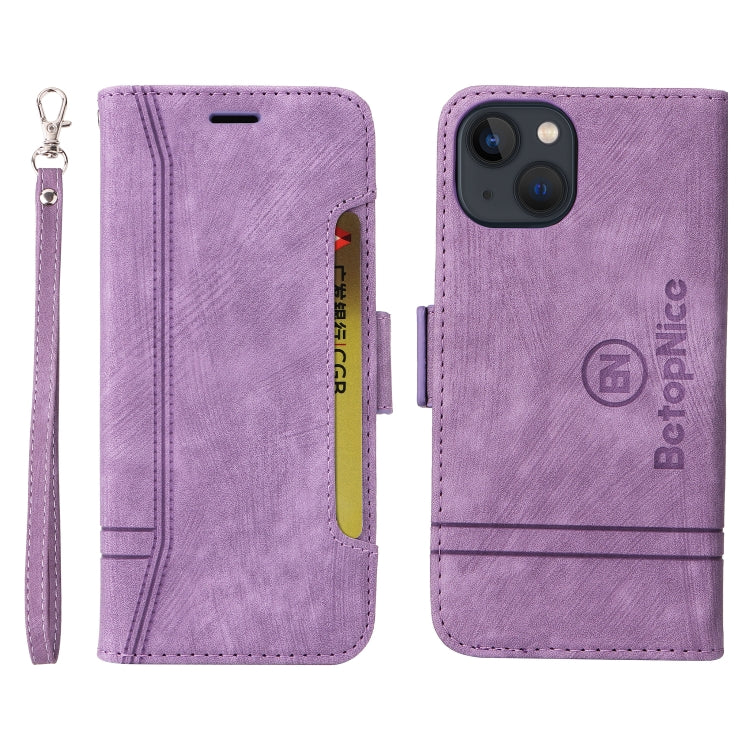 For iPhone 14 BETOPNICE Dual-side Buckle Leather Phone Case(Purple) - HoMEdemic™ 