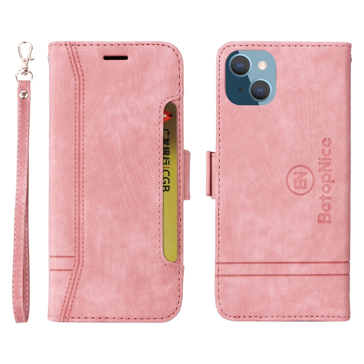 For iPhone 14 Plus BETOPNICE Dual-side Buckle Leather Phone Case(Pink) - HoMEdemic™ 