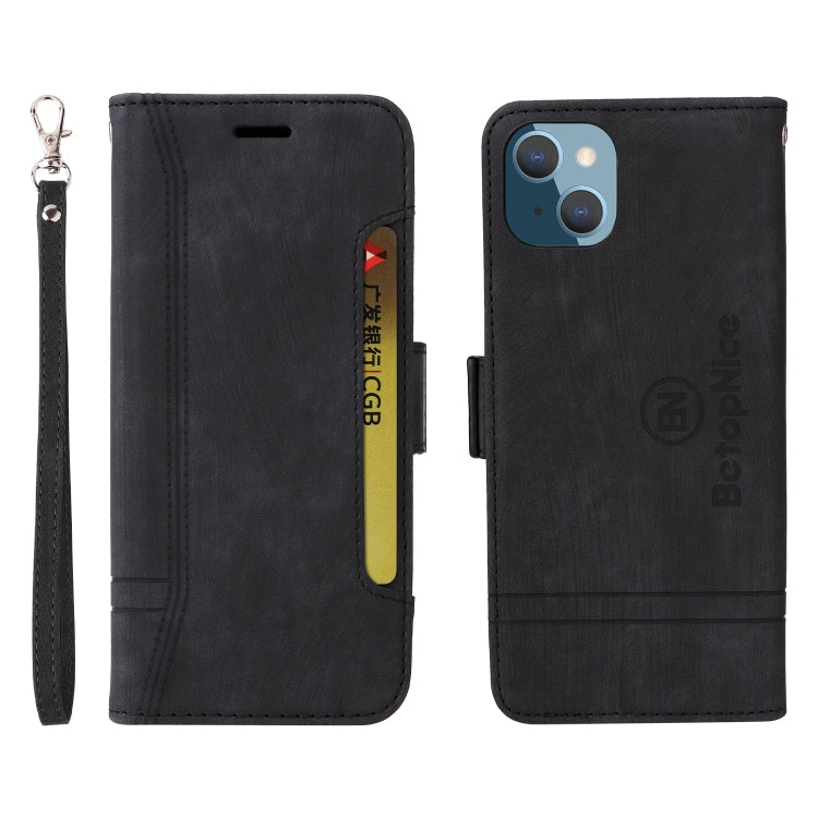 For iPhone 14 Plus BETOPNICE Dual-side Buckle Leather Phone Case(Black) - HoMEdemic™ 