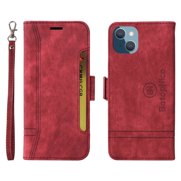 For iPhone 14 Plus BETOPNICE Dual-side Buckle Leather Phone Case(Red) - HoMEdemic™ 