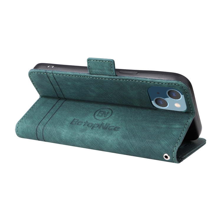 For iPhone 14 Plus BETOPNICE Dual-side Buckle Leather Phone Case(Green) - HoMEdemic™ 