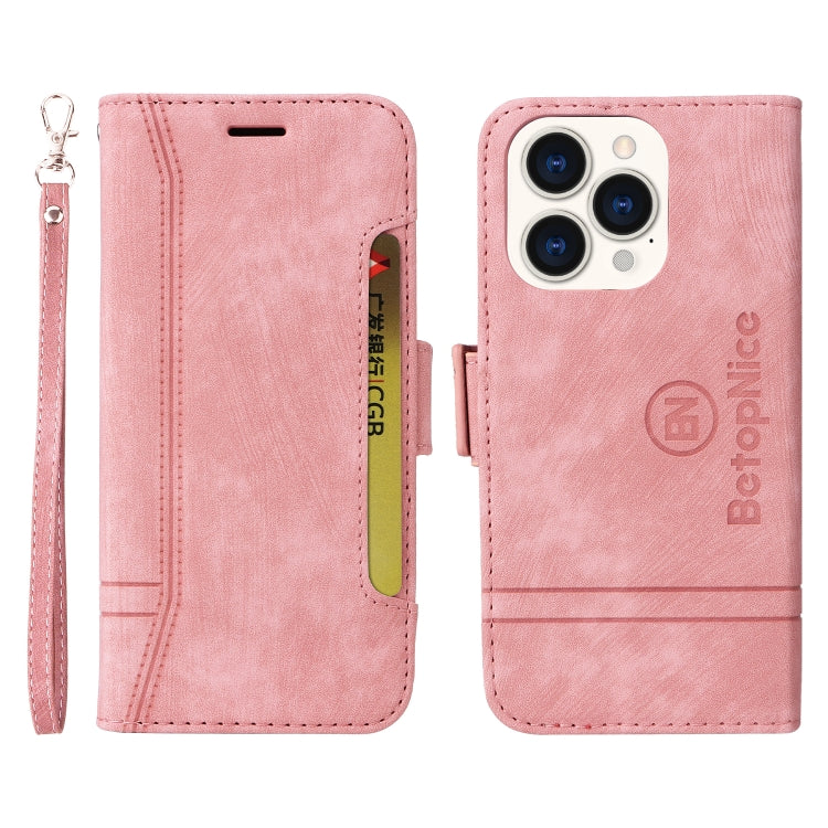 For iPhone 14 Pro BETOPNICE Dual-side Buckle Leather Phone Case(Pink) - HoMEdemic™ 