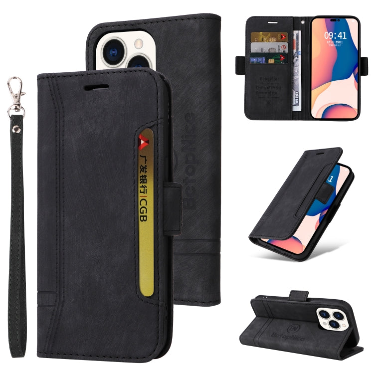 For iPhone 14 Pro BETOPNICE Dual-side Buckle Leather Phone Case(Black) - HoMEdemic™ 