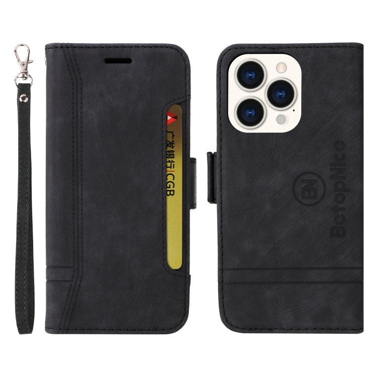 For iPhone 14 Pro BETOPNICE Dual-side Buckle Leather Phone Case(Black) - HoMEdemic™ 