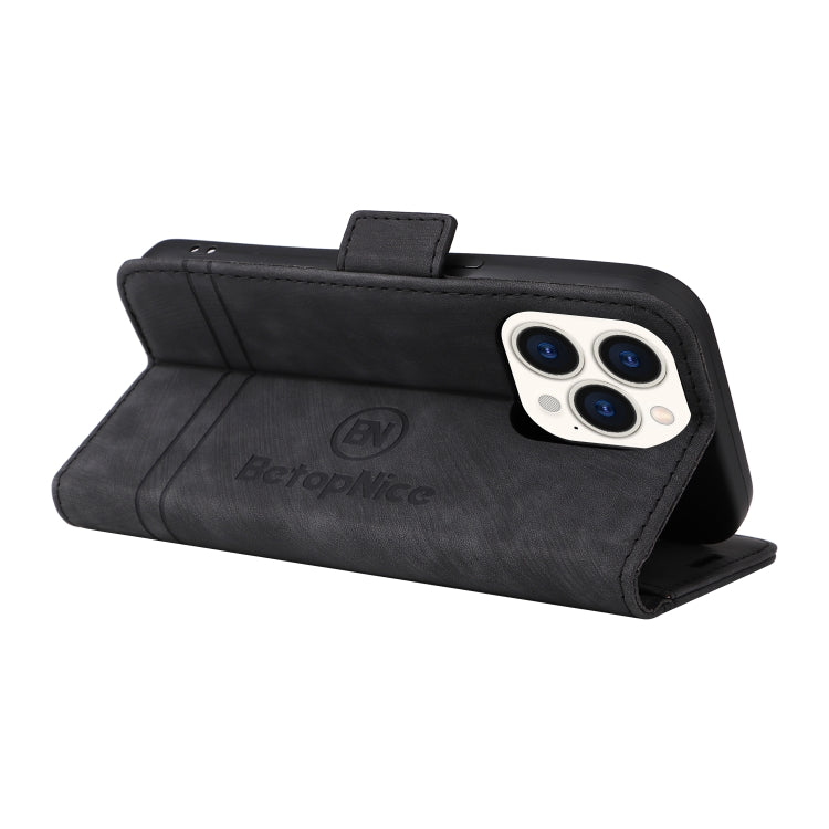 For iPhone 14 Pro BETOPNICE Dual-side Buckle Leather Phone Case(Black) - HoMEdemic™ 