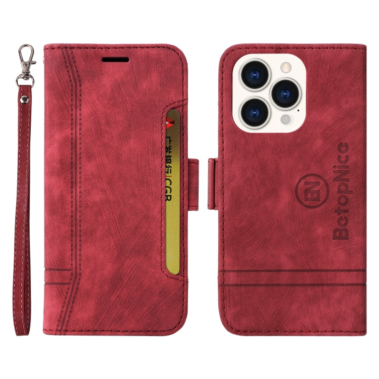 For iPhone 14 Pro BETOPNICE Dual-side Buckle Leather Phone Case(Red) - HoMEdemic™ 