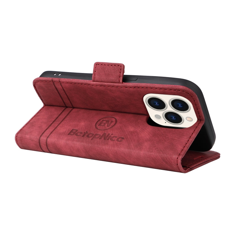 For iPhone 14 Pro BETOPNICE Dual-side Buckle Leather Phone Case(Red) - HoMEdemic™ 
