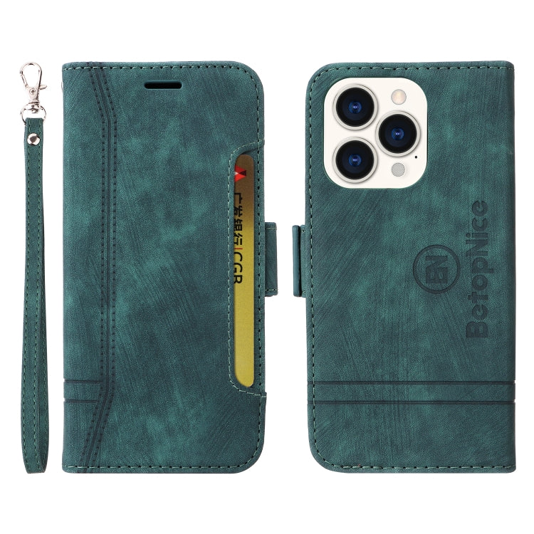For iPhone 14 Pro BETOPNICE Dual-side Buckle Leather Phone Case(Green) - HoMEdemic™ 