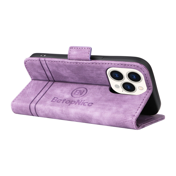 For iPhone 14 Pro BETOPNICE Dual-side Buckle Leather Phone Case(Purple) - HoMEdemic™ 