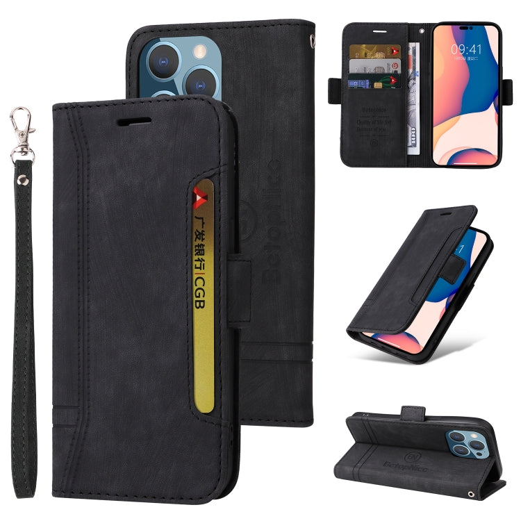 For iPhone 14 Pro Max BETOPNICE Dual-side Buckle Leather Phone Case(Black) - HoMEdemic™ 