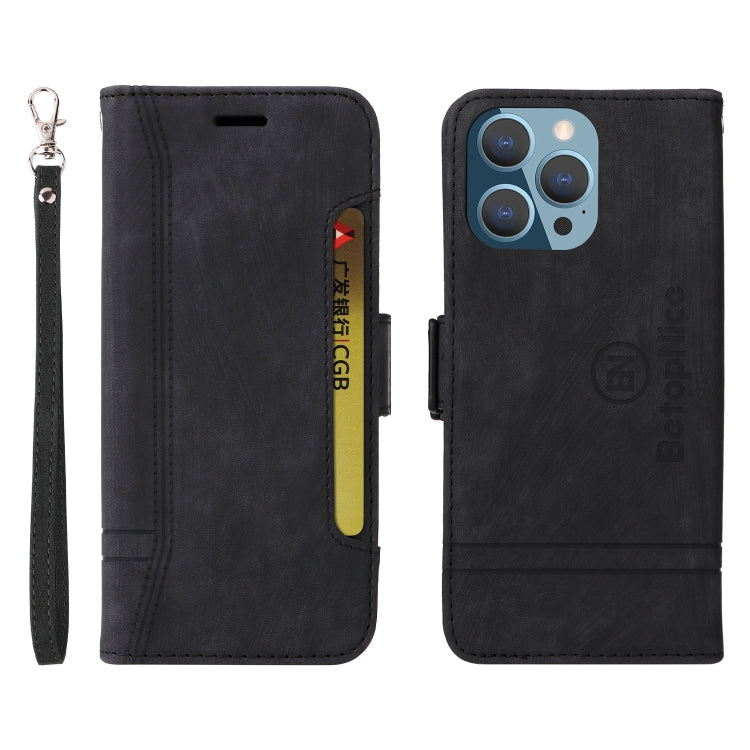 For iPhone 14 Pro Max BETOPNICE Dual-side Buckle Leather Phone Case(Black) - HoMEdemic™ 