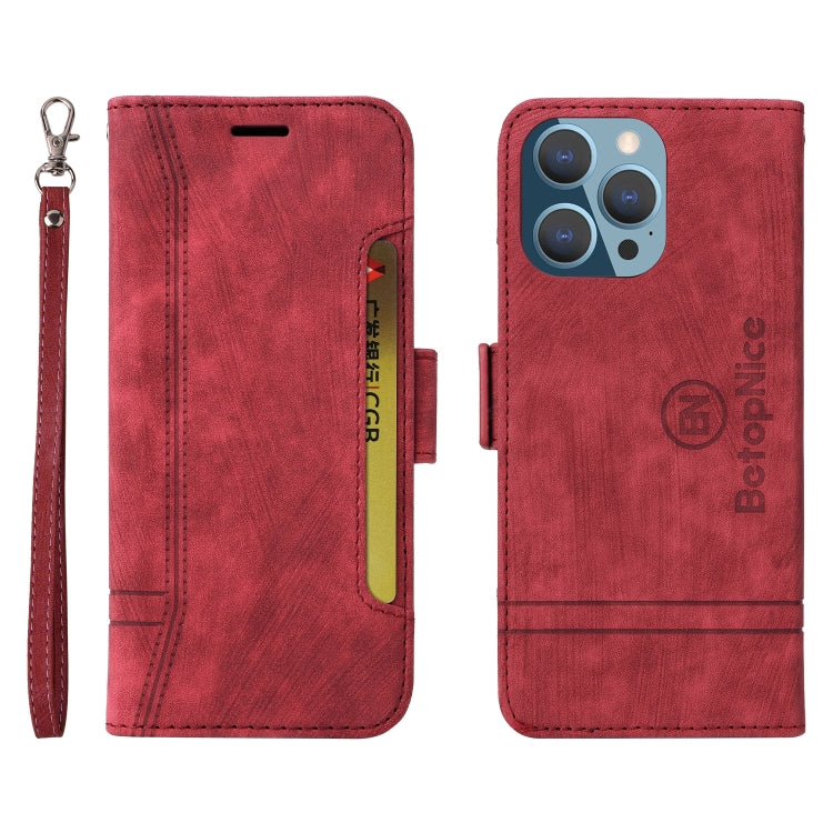 For iPhone 14 Pro Max BETOPNICE Dual-side Buckle Leather Phone Case(Red) - HoMEdemic™ 