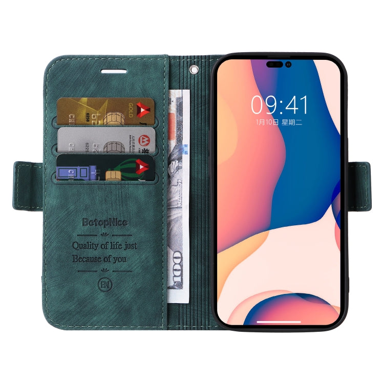For iPhone 14 Pro Max BETOPNICE Dual-side Buckle Leather Phone Case(Green) - HoMEdemic™ 