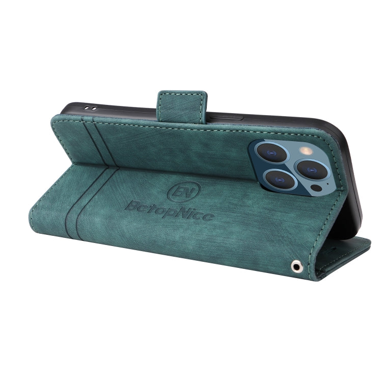 For iPhone 14 Pro Max BETOPNICE Dual-side Buckle Leather Phone Case(Green) - HoMEdemic™ 