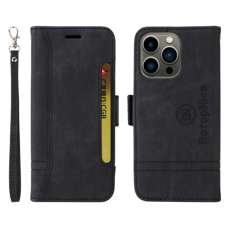 For iPhone 13 Pro BETOPNICE Dual-side Buckle Leather Phone Case(Black) - HoMEdemic™ 