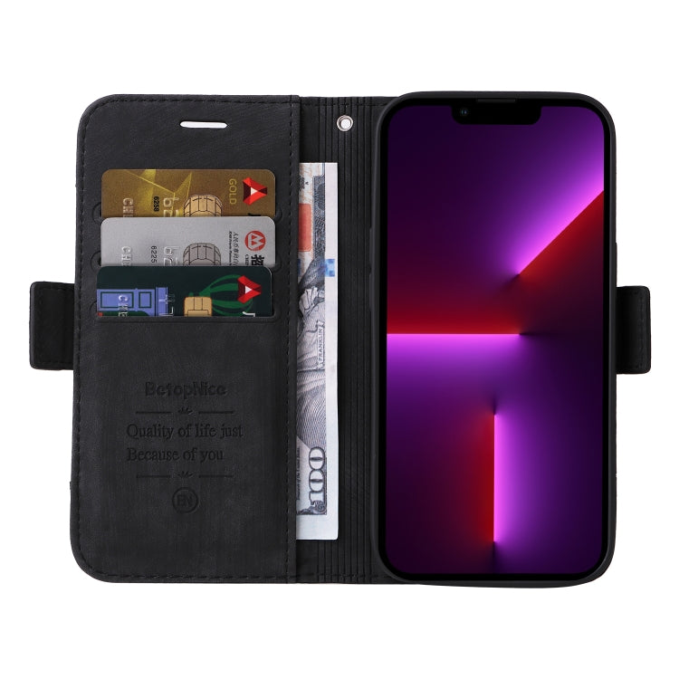 For iPhone 13 Pro BETOPNICE Dual-side Buckle Leather Phone Case(Black) - HoMEdemic™ 