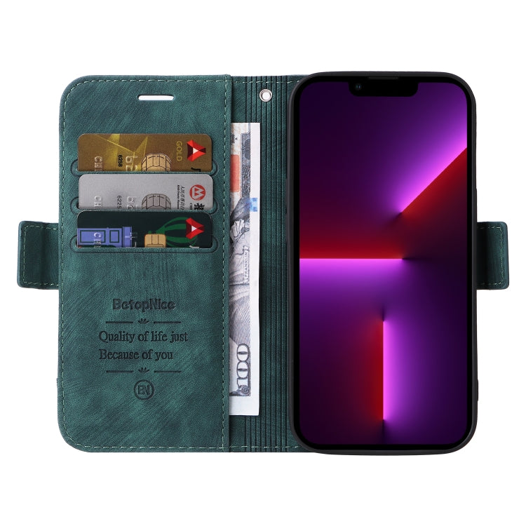 For iPhone 13 Pro BETOPNICE Dual-side Buckle Leather Phone Case(Green) - HoMEdemic™ 
