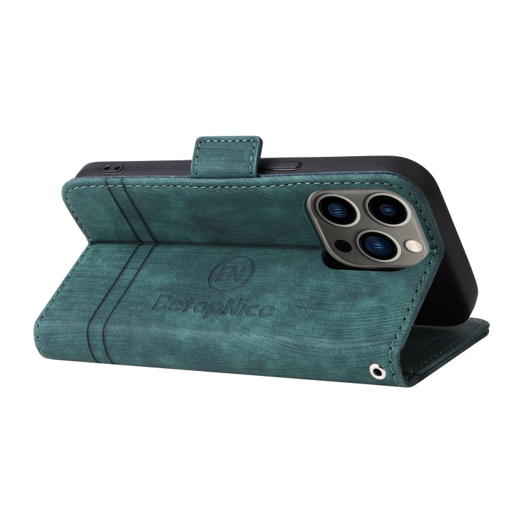 For iPhone 13 Pro BETOPNICE Dual-side Buckle Leather Phone Case(Green) - HoMEdemic™ 