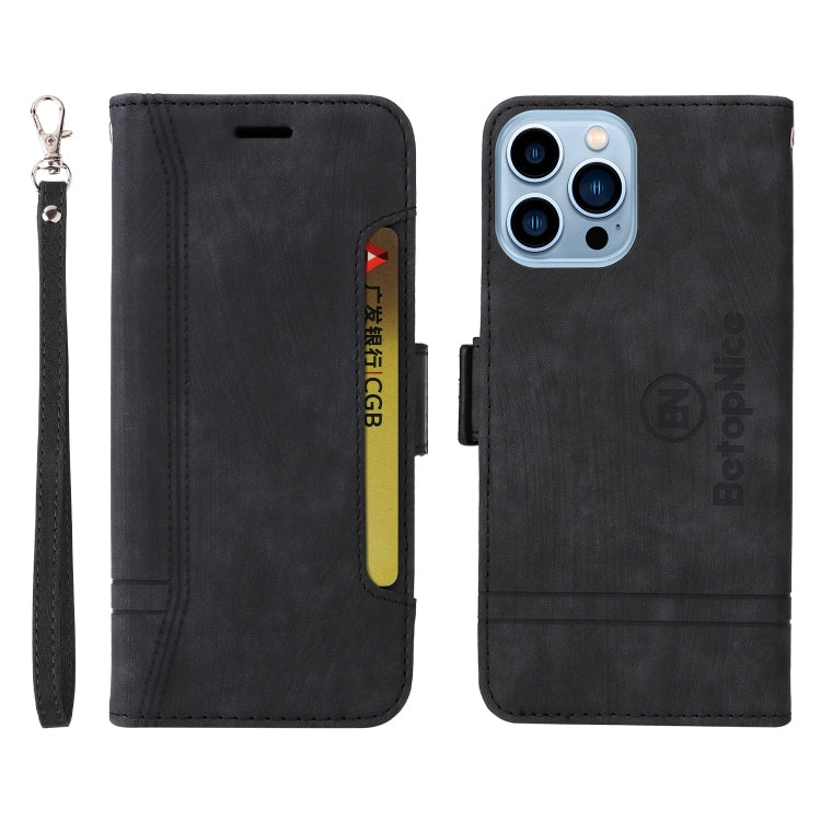 For iPhone 13 Pro Max BETOPNICE Dual-side Buckle Leather Phone Case(Black) - HoMEdemic™ 
