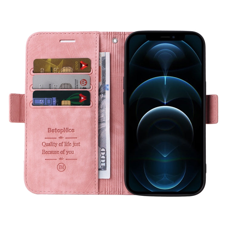For iPhone 12 mini BETOPNICE Dual-side Buckle Leather Phone Case(Pink) - HoMEdemic™ 