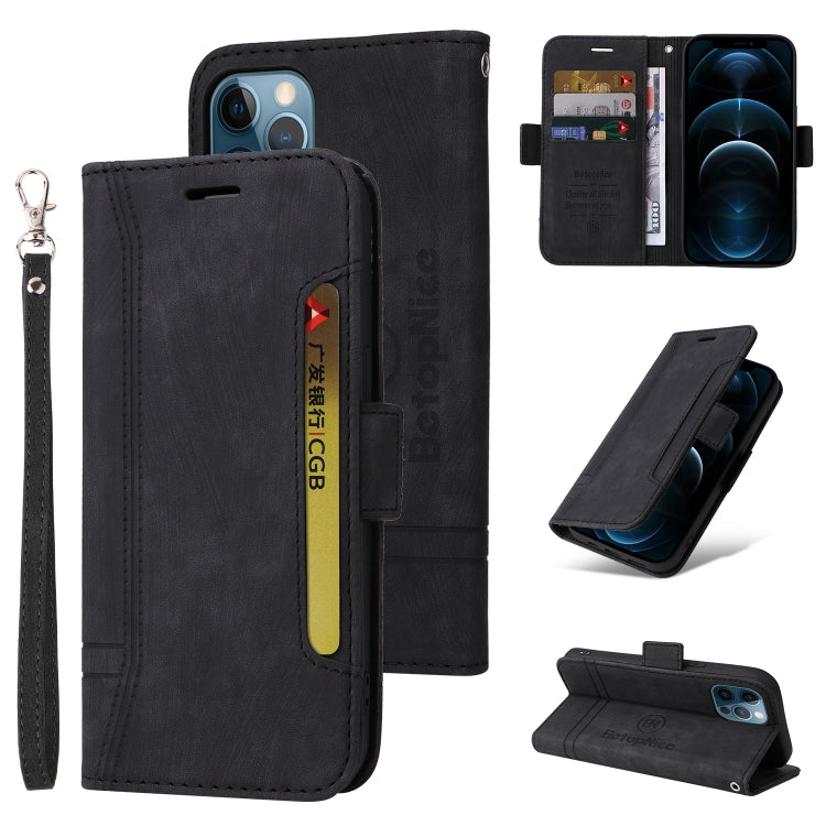 For iPhone 12 Pro Max BETOPNICE Dual-side Buckle Leather Phone Case(Black) - HoMEdemic™ 