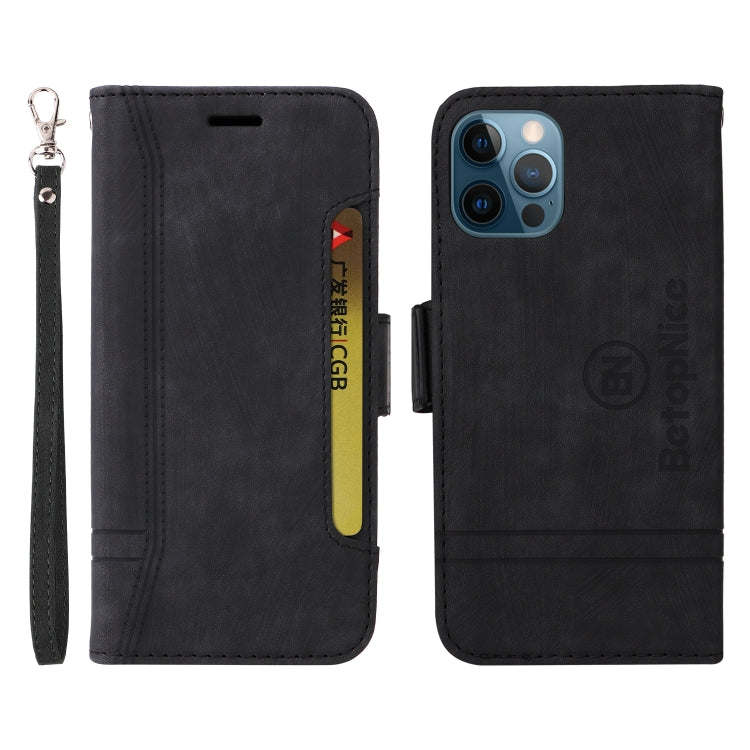 For iPhone 12 Pro Max BETOPNICE Dual-side Buckle Leather Phone Case(Black) - HoMEdemic™ 