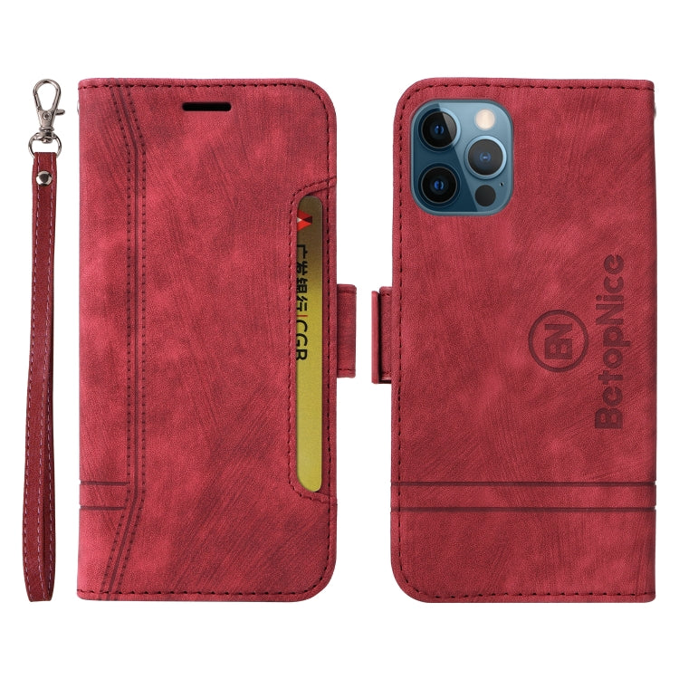 For iPhone 12 Pro Max BETOPNICE Dual-side Buckle Leather Phone Case(Red) - HoMEdemic™ 