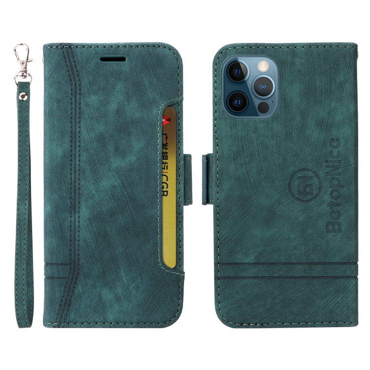 For iPhone 12 Pro Max BETOPNICE Dual-side Buckle Leather Phone Case(Green) - HoMEdemic™ 