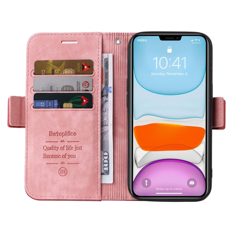 For iPhone 11 BETOPNICE Dual-side Buckle Leather Phone Case(Pink) - HoMEdemic™ 