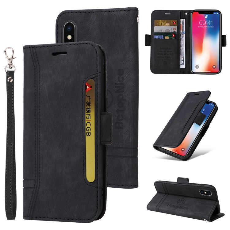 For iPhone X / XS BETOPNICE Dual-side Buckle Leather Phone Case(Black) - HoMEdemic™ 