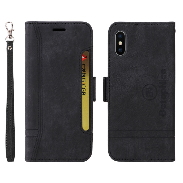 For iPhone X / XS BETOPNICE Dual-side Buckle Leather Phone Case(Black) - HoMEdemic™ 