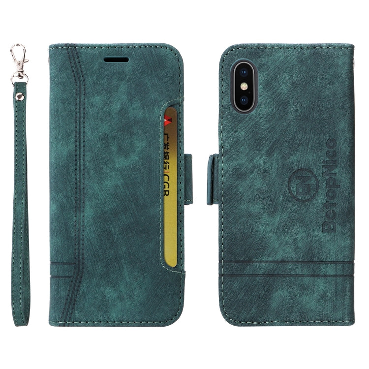 For iPhone X / XS BETOPNICE Dual-side Buckle Leather Phone Case(Green) - HoMEdemic™ 