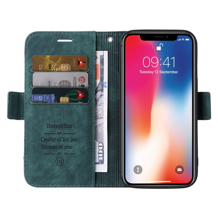 For iPhone X / XS BETOPNICE Dual-side Buckle Leather Phone Case(Green) - HoMEdemic™ 