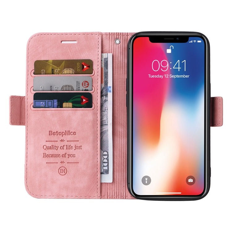 For iPhone XS Max BETOPNICE Dual-side Buckle Leather Phone Case(Pink) - HoMEdemic™ 