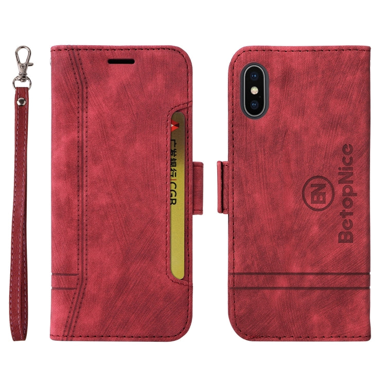 For iPhone XS Max BETOPNICE Dual-side Buckle Leather Phone Case(Red) - HoMEdemic™ 