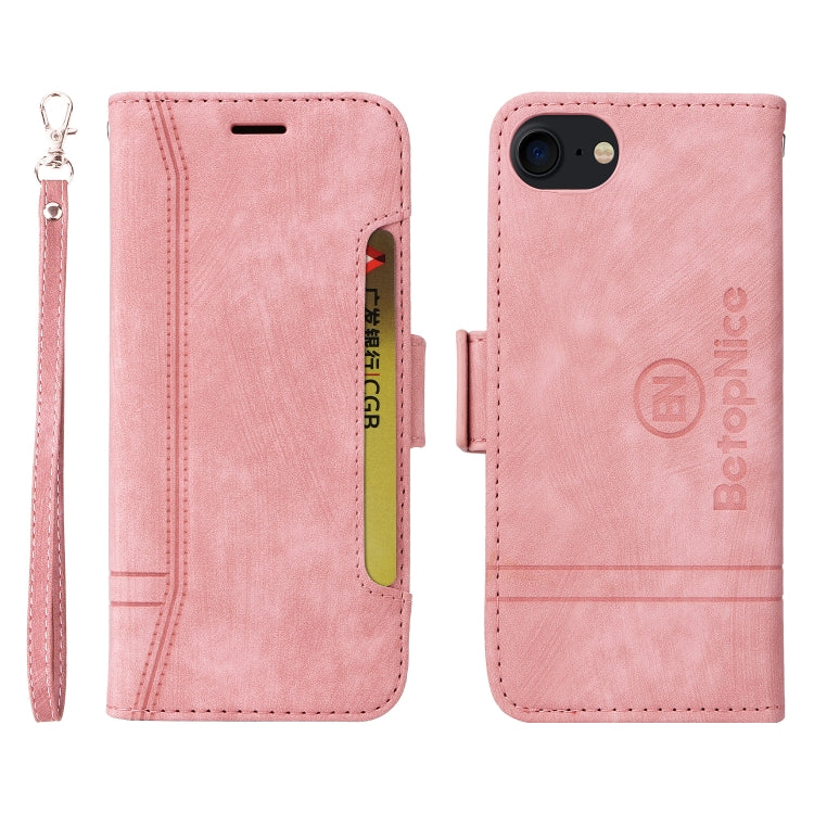 For iPhone SE 2022 / SE 2020 / 7 / 8 BETOPNICE Dual-side Buckle Leather Phone Case(Pink) - HoMEdemic™ 