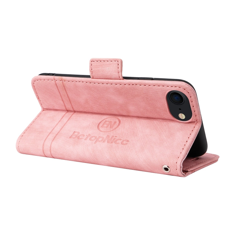 For iPhone SE 2022 / SE 2020 / 7 / 8 BETOPNICE Dual-side Buckle Leather Phone Case(Pink) - HoMEdemic™ 