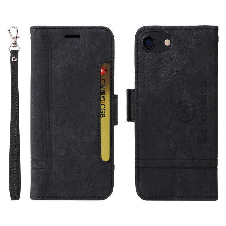 For iPhone SE 2022 / SE 2020 / 7 / 8 BETOPNICE Dual-side Buckle Leather Phone Case(Black) - HoMEdemic™ 