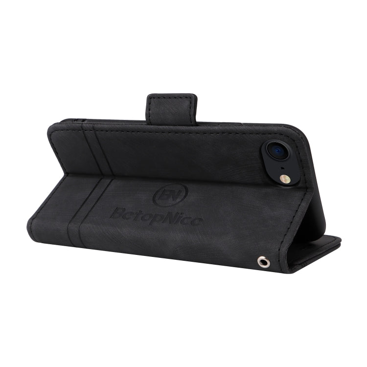 For iPhone SE 2022 / SE 2020 / 7 / 8 BETOPNICE Dual-side Buckle Leather Phone Case(Black) - HoMEdemic™ 