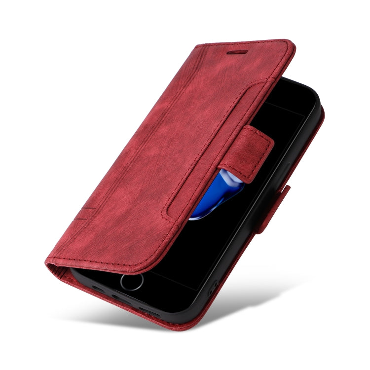 For iPhone SE 2022 / SE 2020 / 7 / 8 BETOPNICE Dual-side Buckle Leather Phone Case(Red) - HoMEdemic™ 