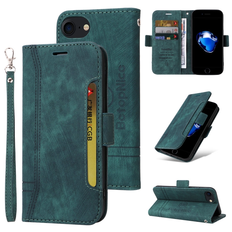 For iPhone SE 2022 / SE 2020 / 7 / 8 BETOPNICE Dual-side Buckle Leather Phone Case(Green) - HoMEdemic™ 