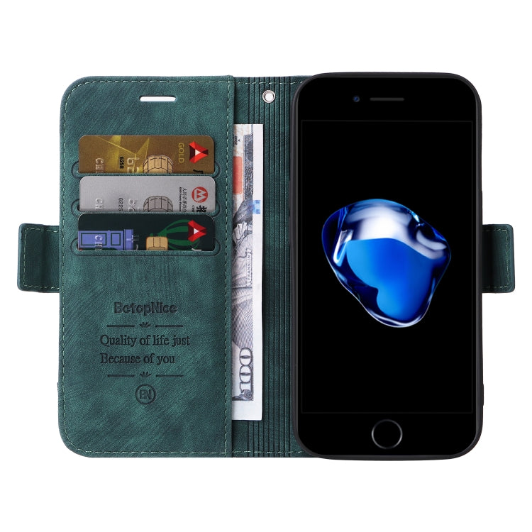 For iPhone SE 2022 / SE 2020 / 7 / 8 BETOPNICE Dual-side Buckle Leather Phone Case(Green) - HoMEdemic™ 