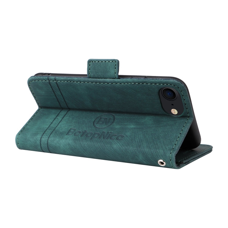 For iPhone SE 2022 / SE 2020 / 7 / 8 BETOPNICE Dual-side Buckle Leather Phone Case(Green) - HoMEdemic™ 